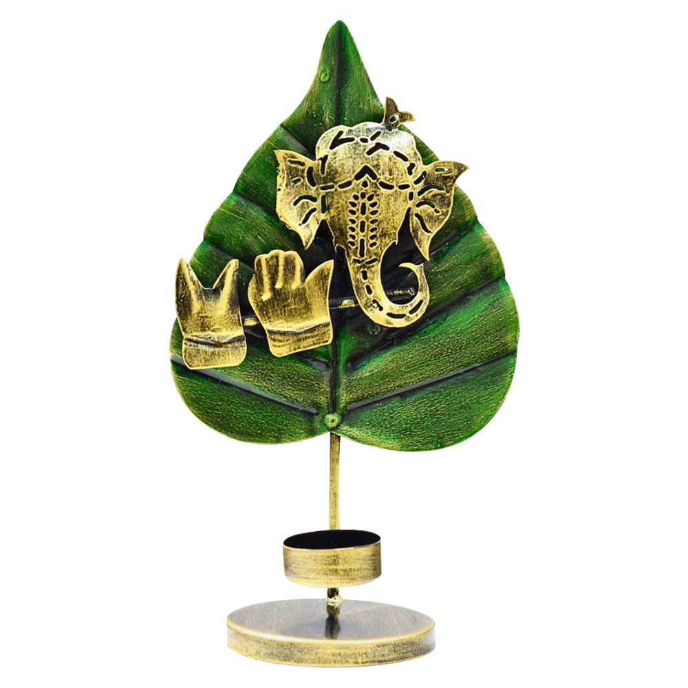 Iron Handcrafted Ganesha T Light Candle Stand